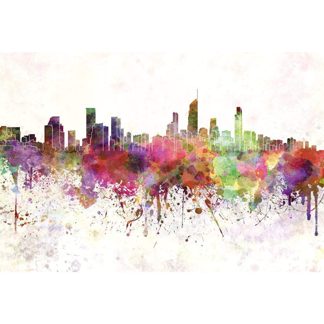 Gold Coast Skyline Watercolour Wall Art The Canvas Art Factory Wall