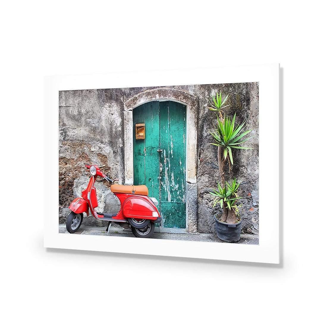 Vintage Door and Scooter - wallart-australia - Acrylic Glass With Border