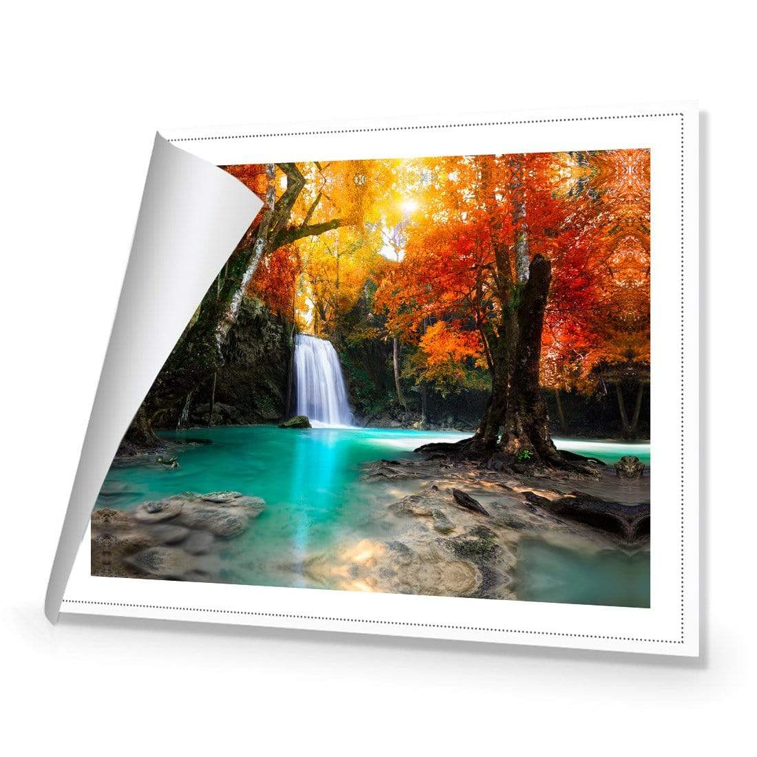 Autumn Waterfall Magic - wallart-australia - Canvas