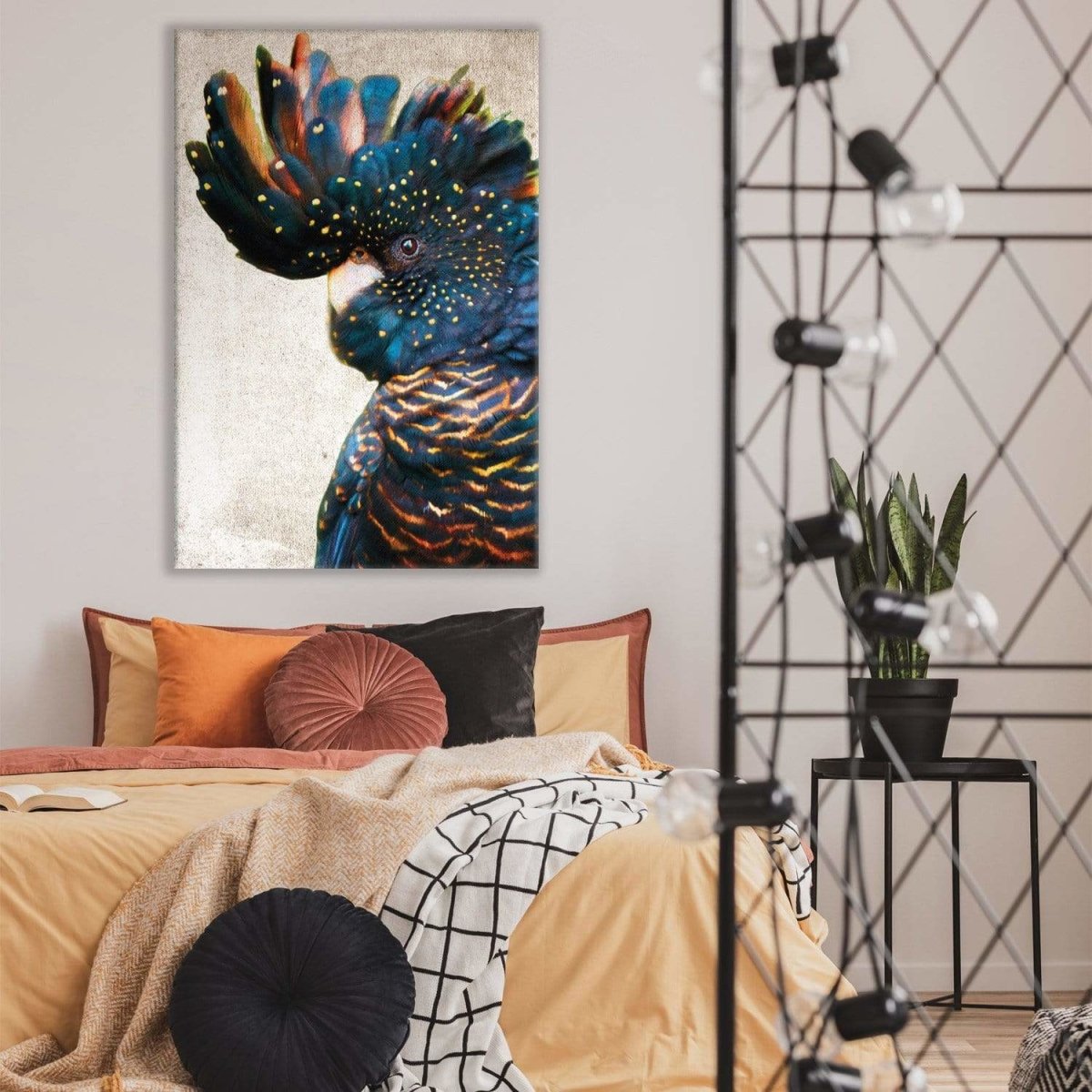 Black Cockatoo Side Grunge - wallart-australia - Canvas