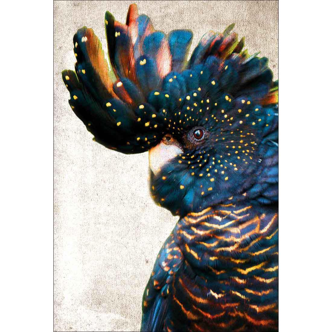 Black Cockatoo Side Grunge - wallart-australia - Canvas