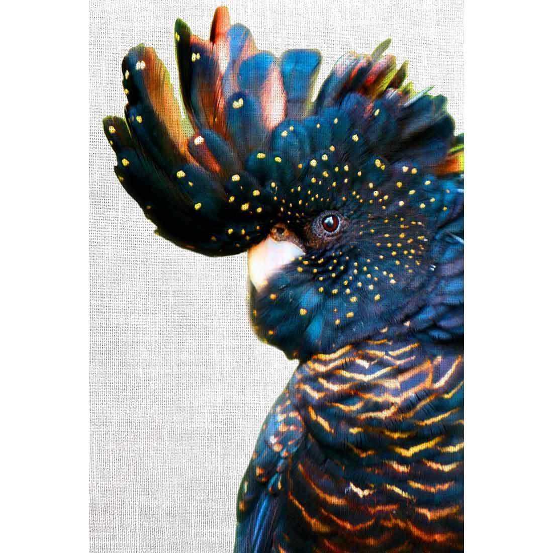 Black Cockatoo Side, Linen - wallart-australia - Canvas