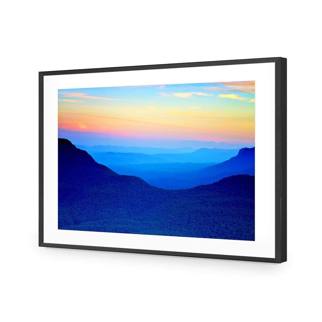Blue Mountain Sunset - wallart-australia - Acrylic Glass With Border