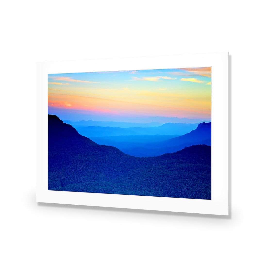 Blue Mountain Sunset - wallart-australia - Acrylic Glass With Border