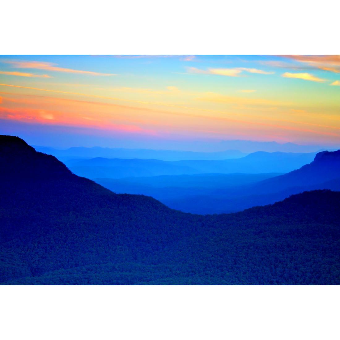 Blue Mountain Sunset - wallart-australia - Canvas