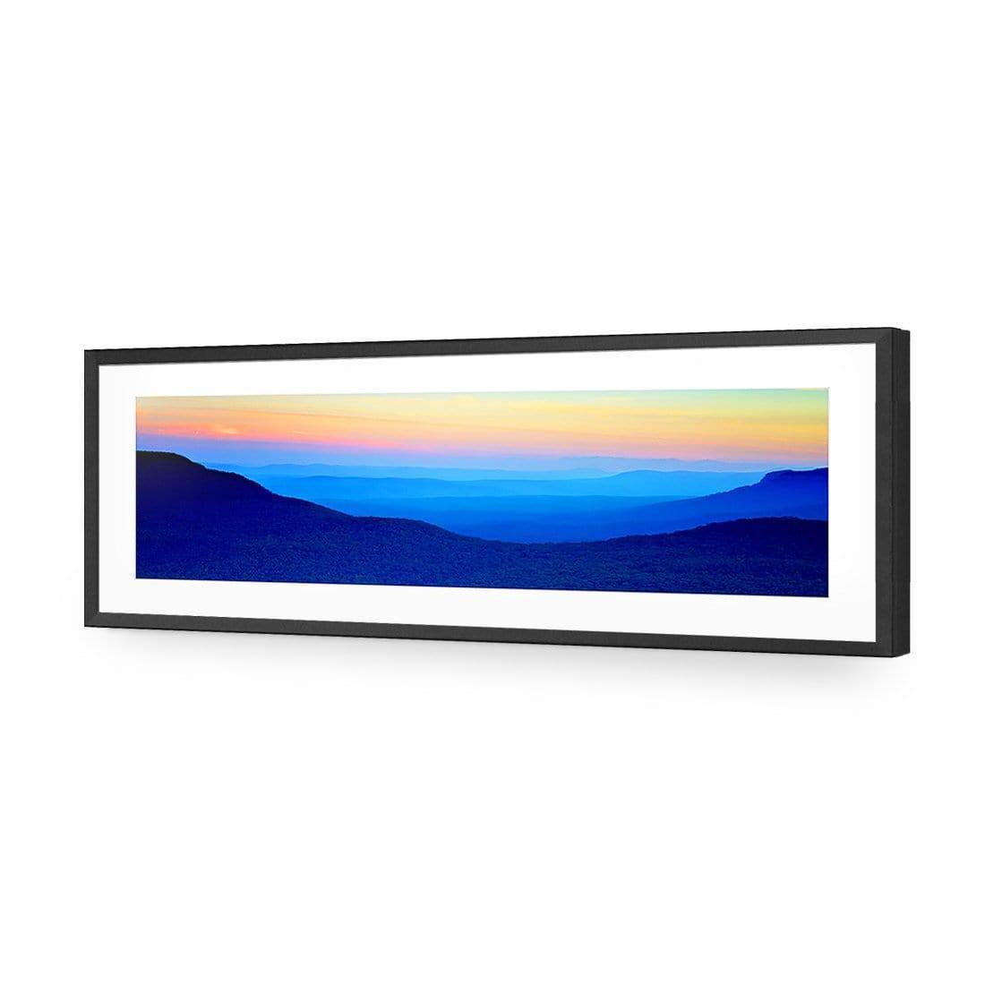 Blue Mountain Sunset, Original (Long) - wallart-australia - Acrylic Glass With Border