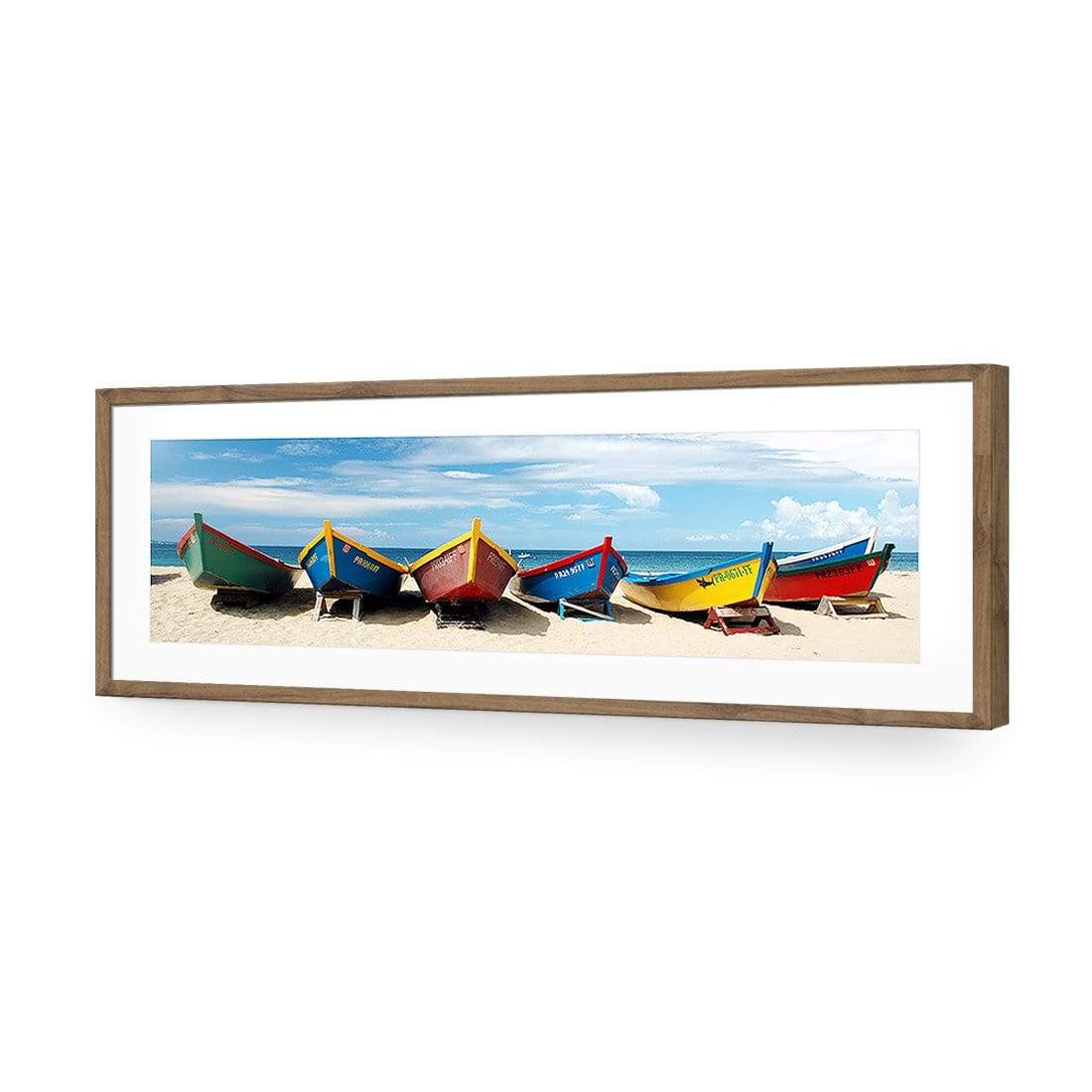 Boats at Bay (Long) - wallart-australia - Acrylic Glass With Border