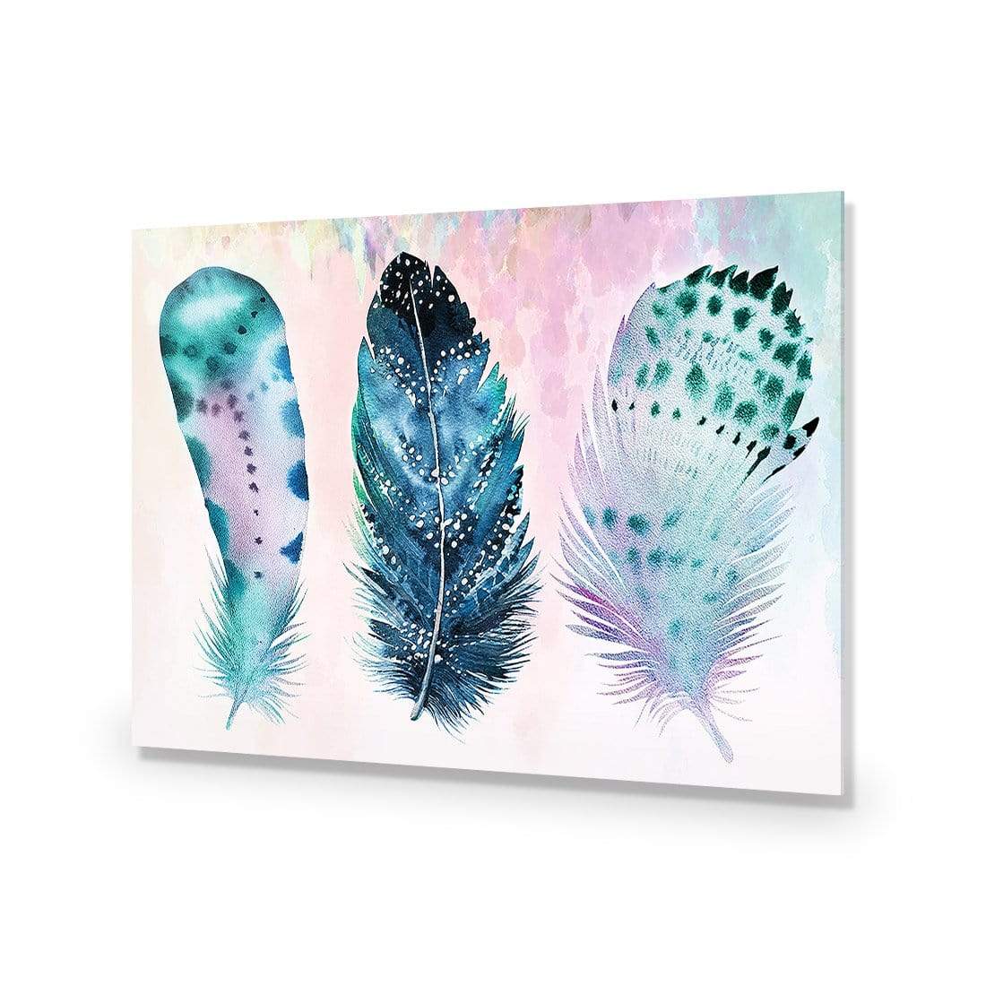 Boho Feathers, Rainbow - wallart-australia - Acrylic Glass No Border