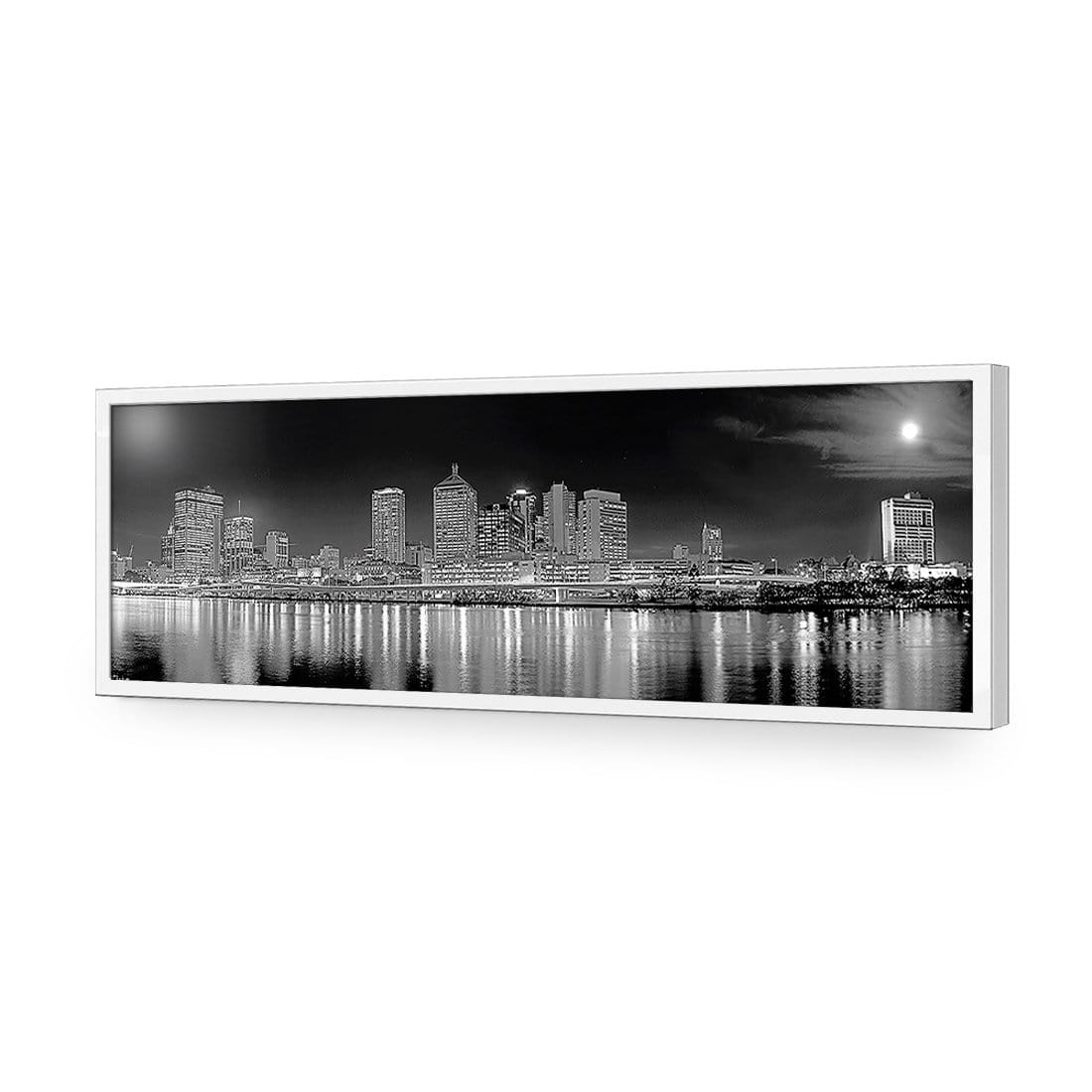 Brisbane in Moonlight, Black and White (Long) - wallart-australia - Acrylic Glass No Border