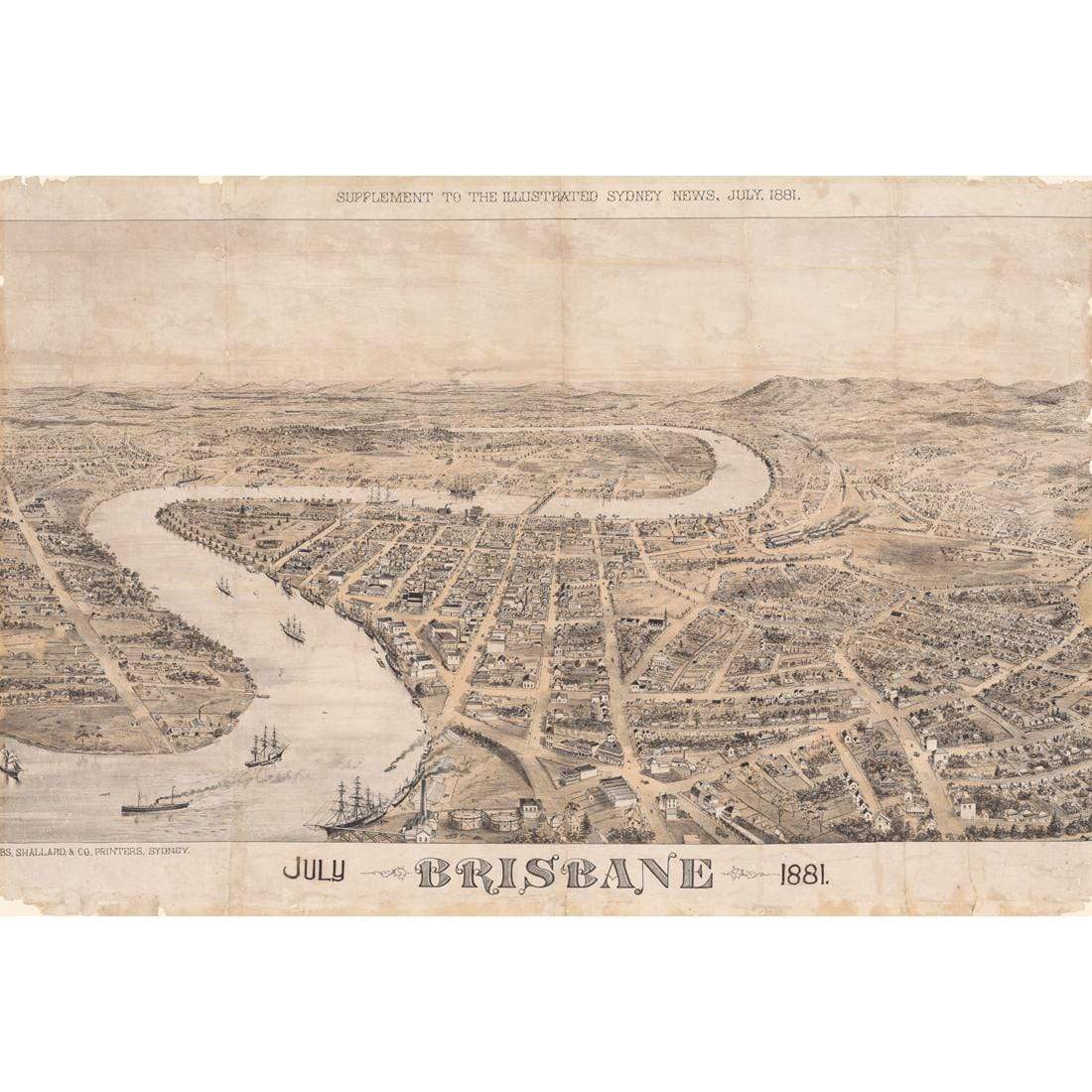 BRISBANE JULY 1881 - wallart-australia - Canvas