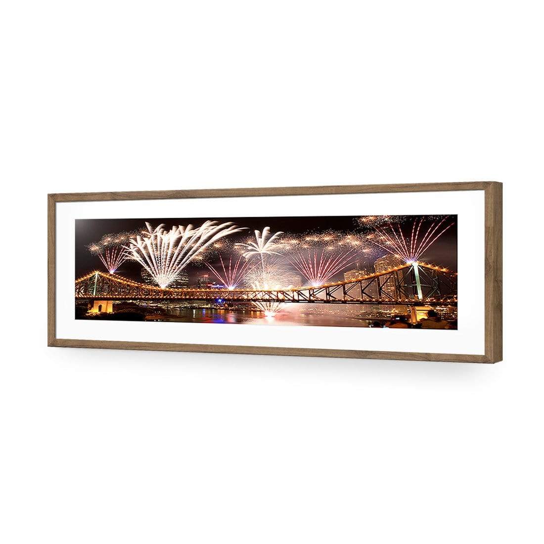 Brisbane Riverfire (long) - wallart-australia - Acrylic Glass With Border