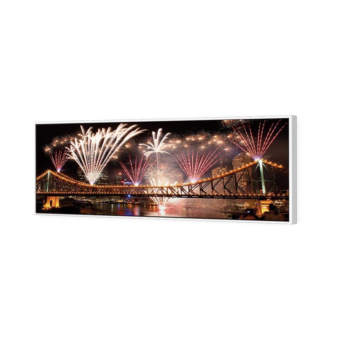 Brisbane Riverfire (long) - wallart-australia - Canvas
