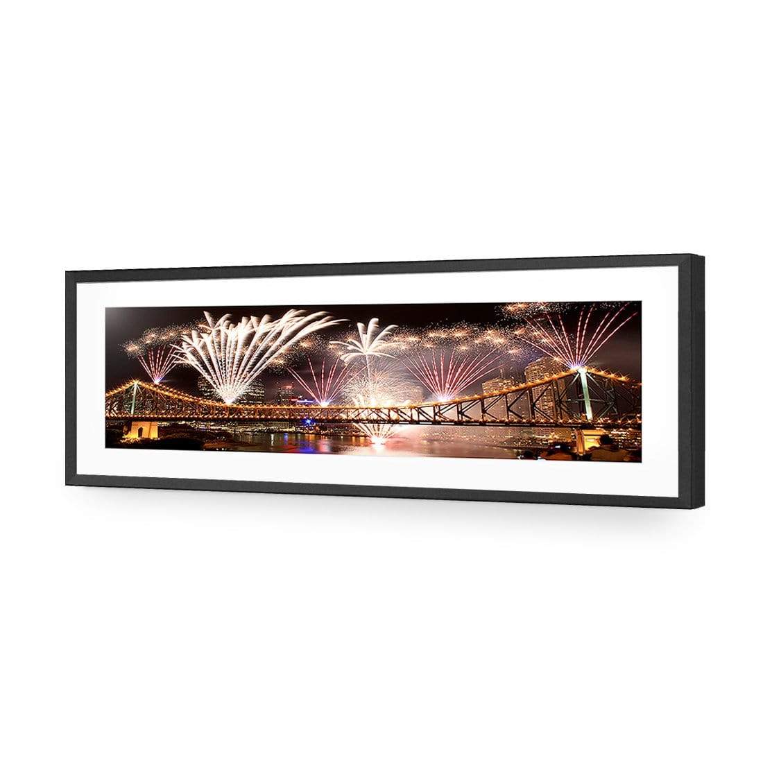 Brisbane Riverfire (long) - wallart-australia - Acrylic Glass With Border