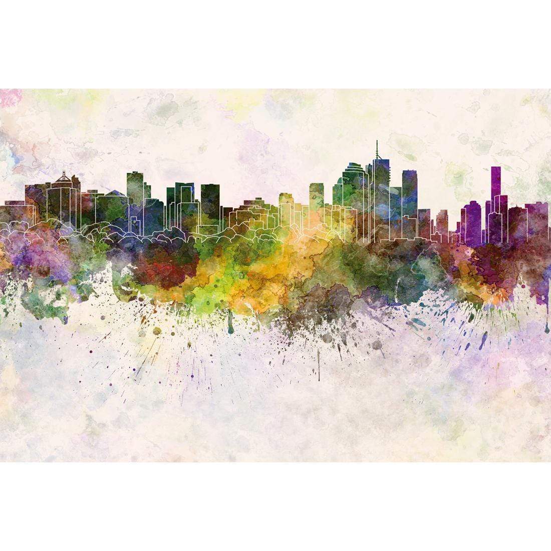 Brisbane Skyline Watercolour - wallart-australia - Canvas