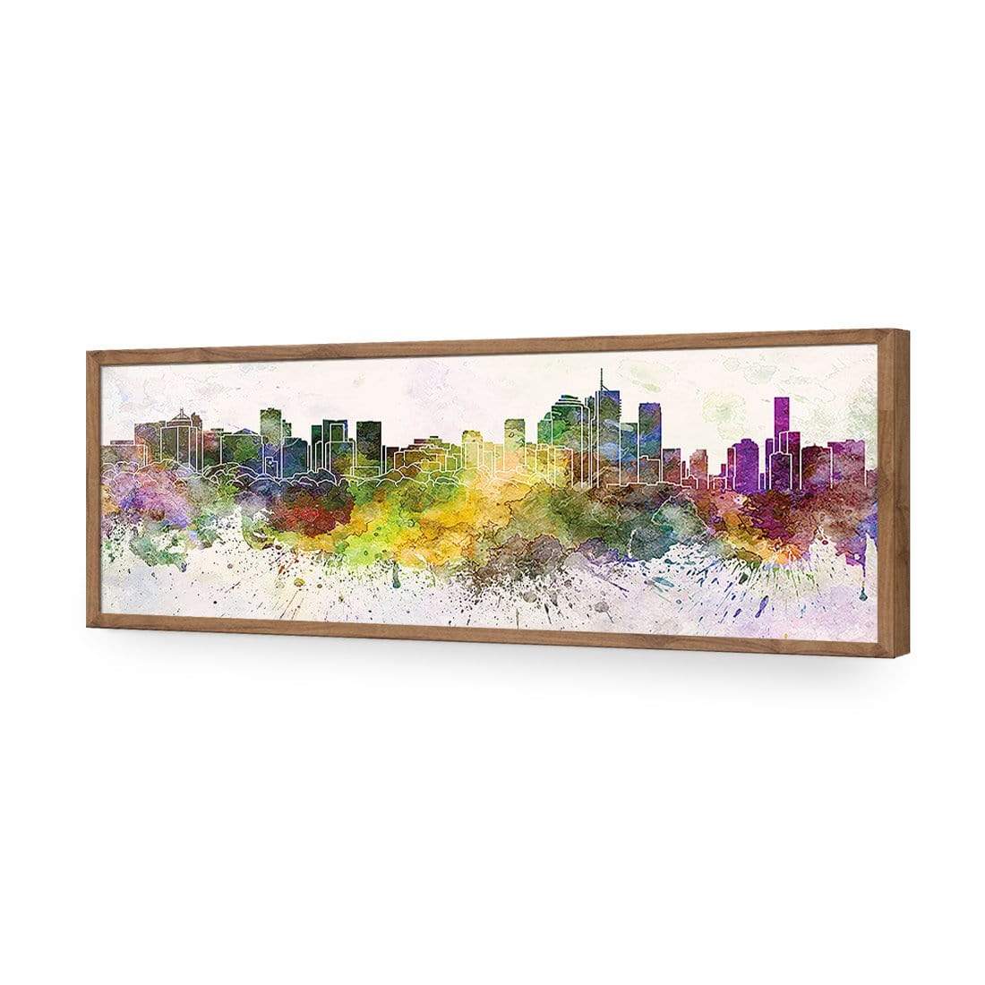 Brisbane Skyline Watercolour (long) - wallart-australia - Acrylic Glass No Border