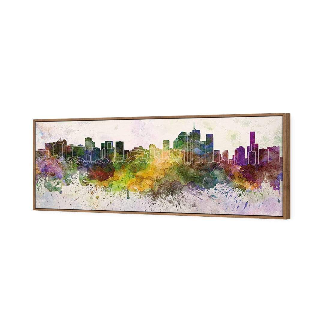 Brisbane Skyline Watercolour (long) - wallart-australia - Canvas
