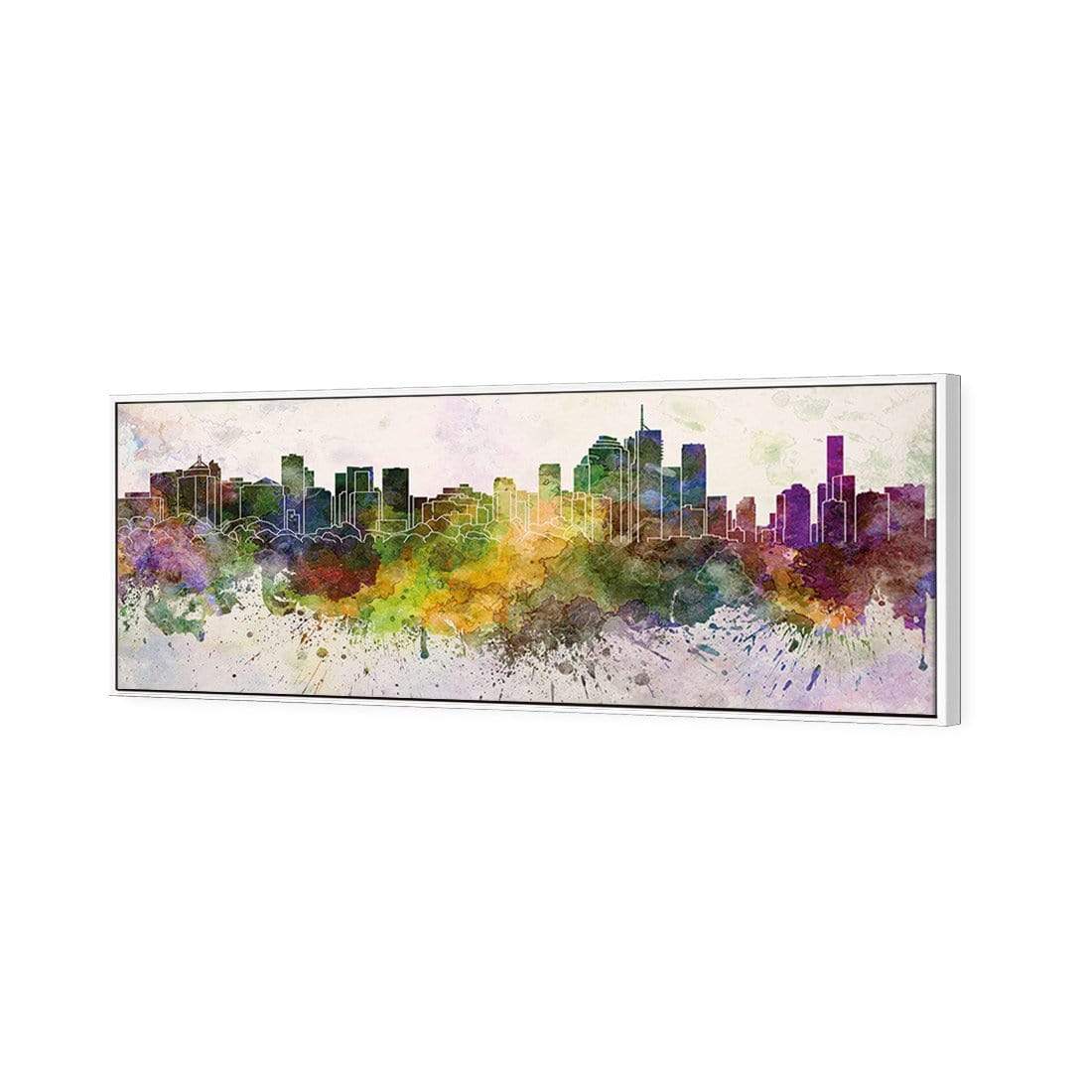 Brisbane Skyline Watercolour (long) - wallart-australia - Canvas