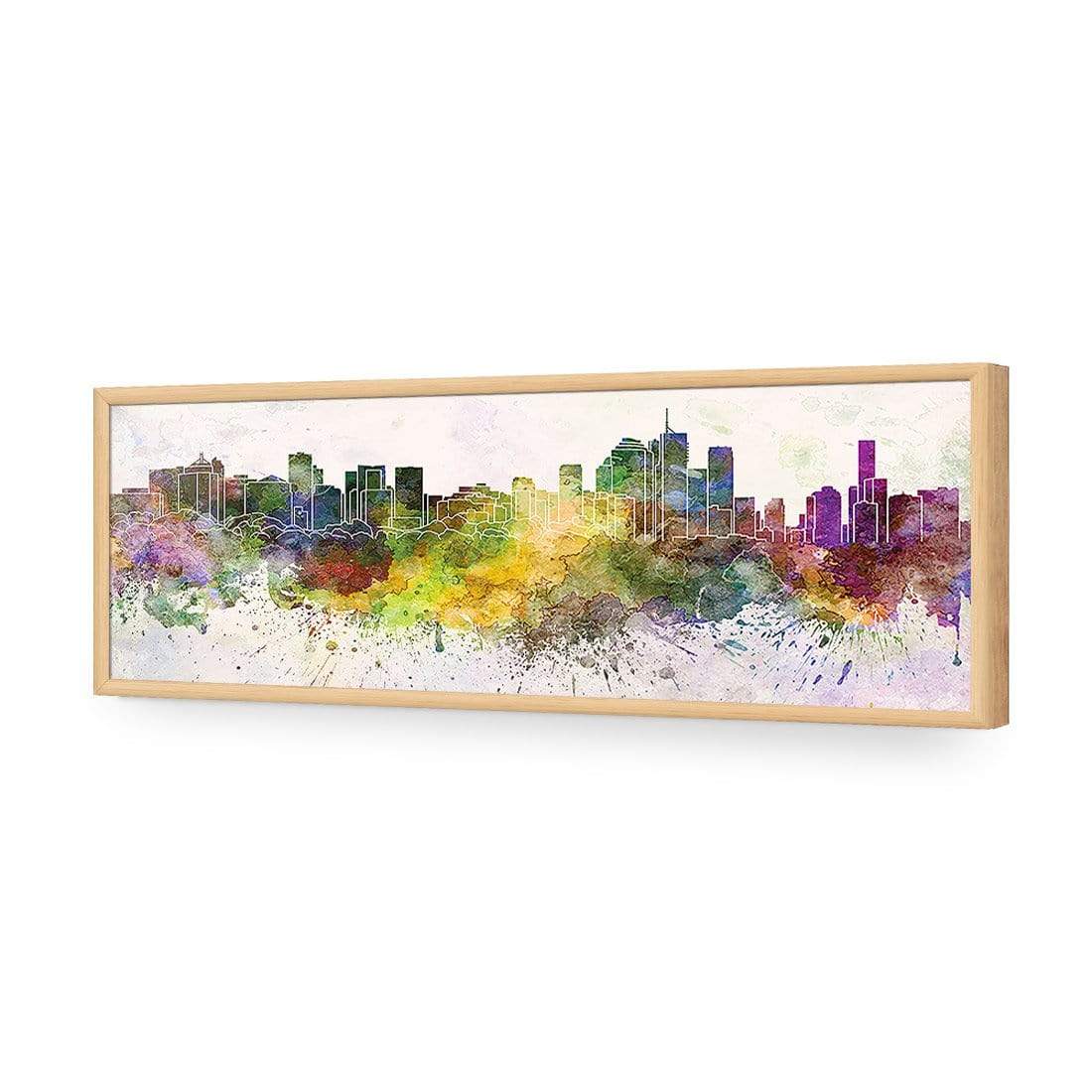 Brisbane Skyline Watercolour (long) - wallart-australia - Acrylic Glass No Border