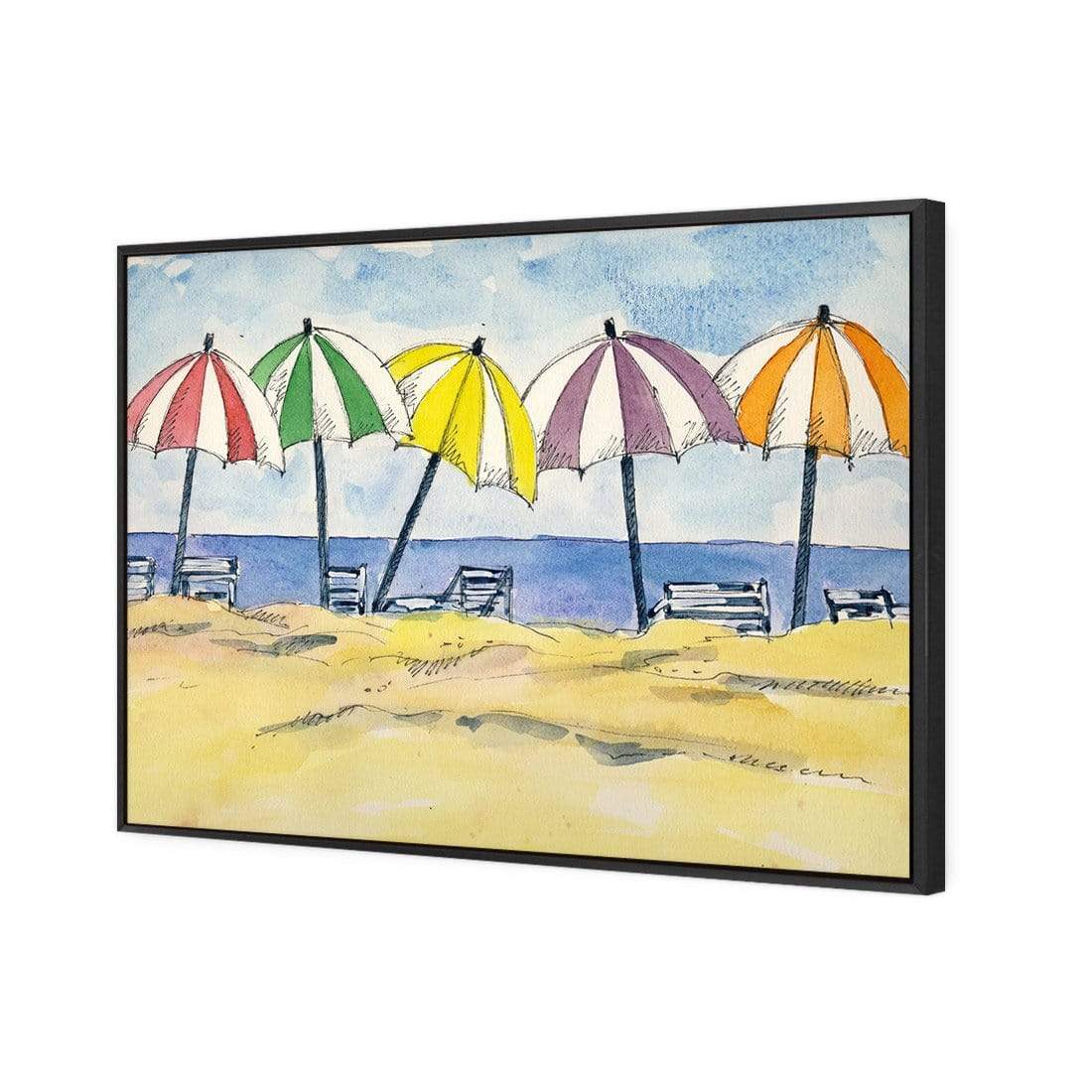 Brolly Beach - wallart-australia - Canvas