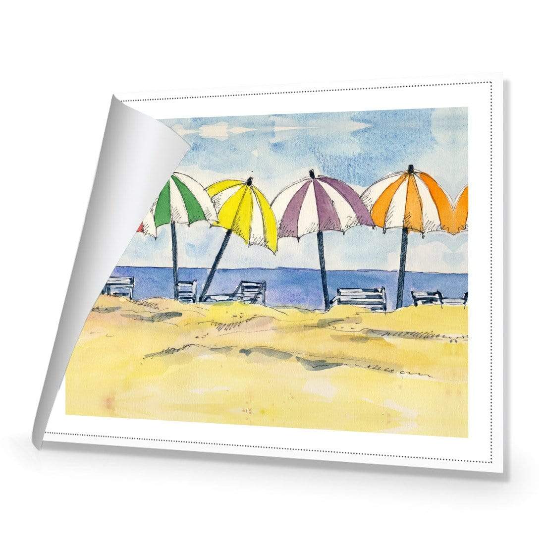 Brolly Beach - wallart-australia - Canvas