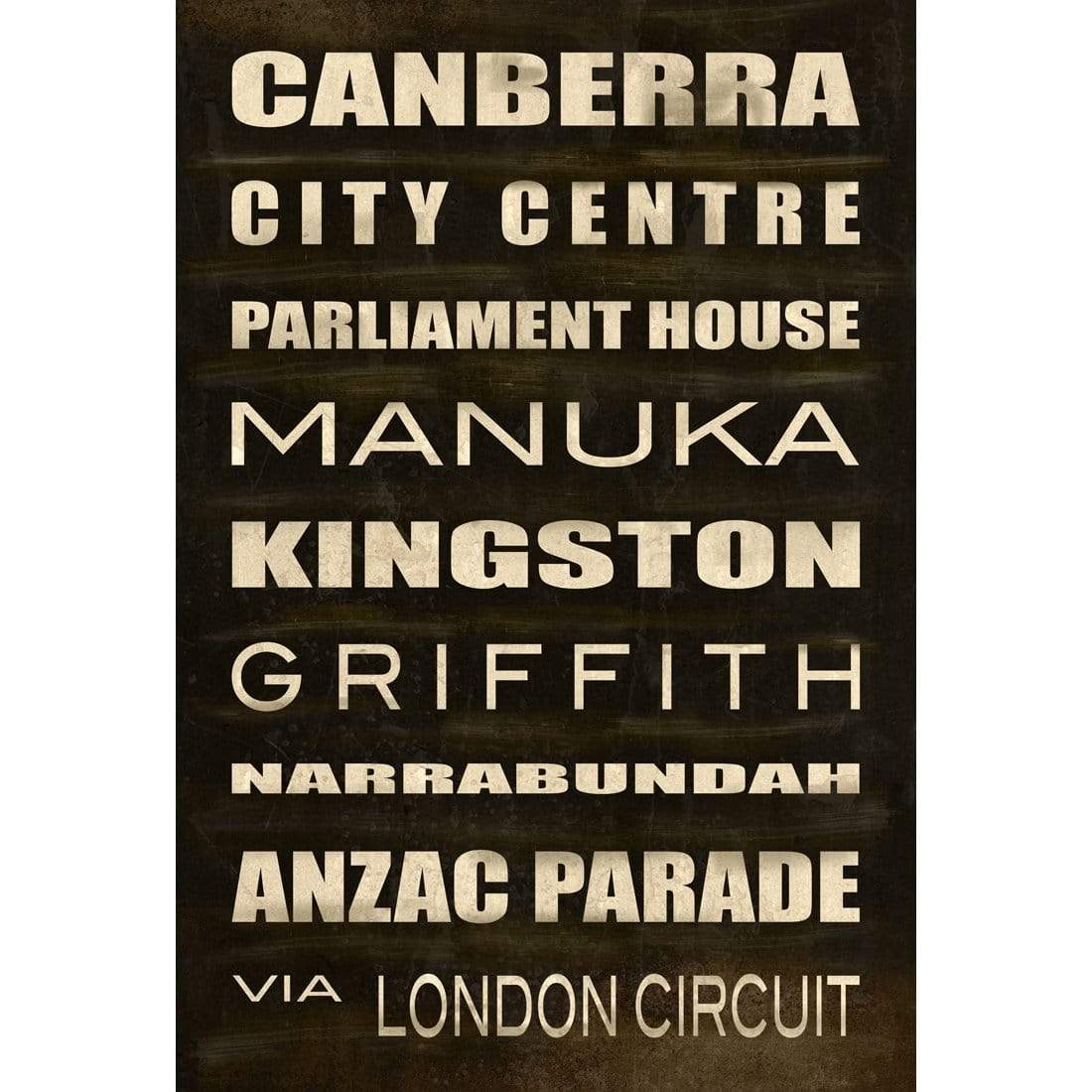 Bus Scroll Canberra ANTIQUE - wallart-australia - Canvas