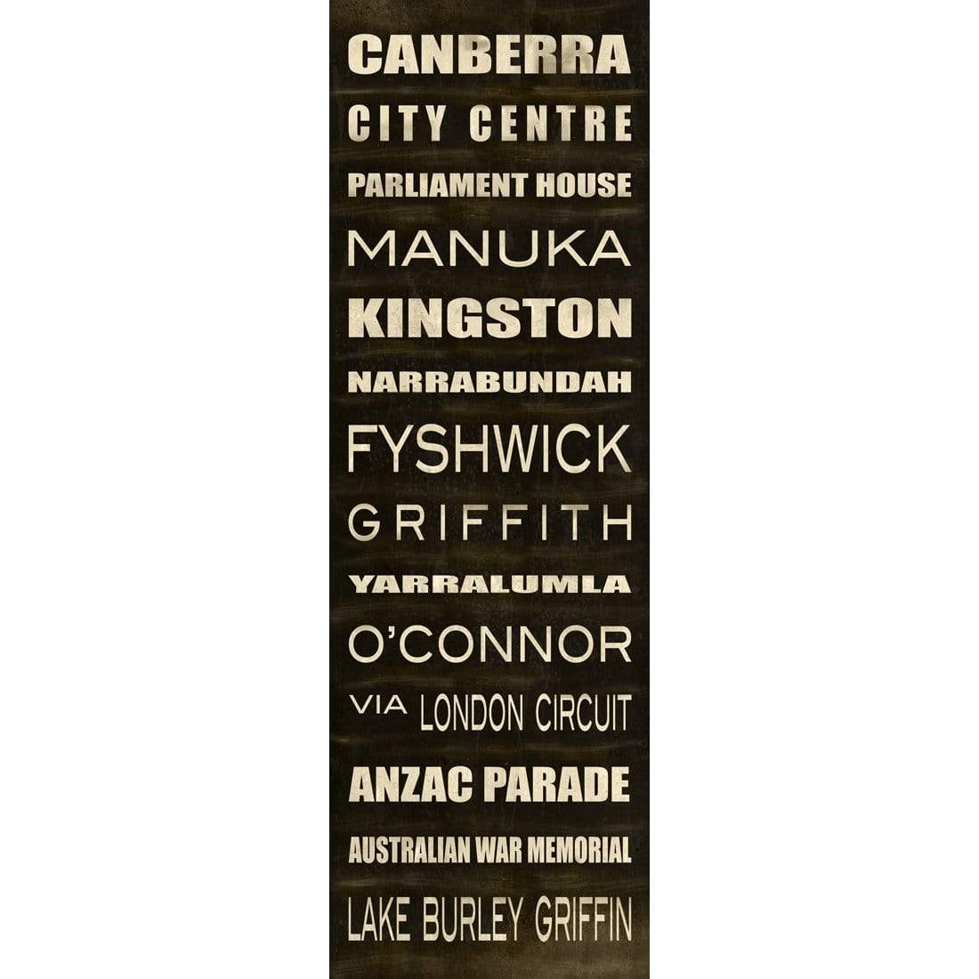 Bus Scroll Canberra ANTIQUE (Long) - wallart-australia - Canvas
