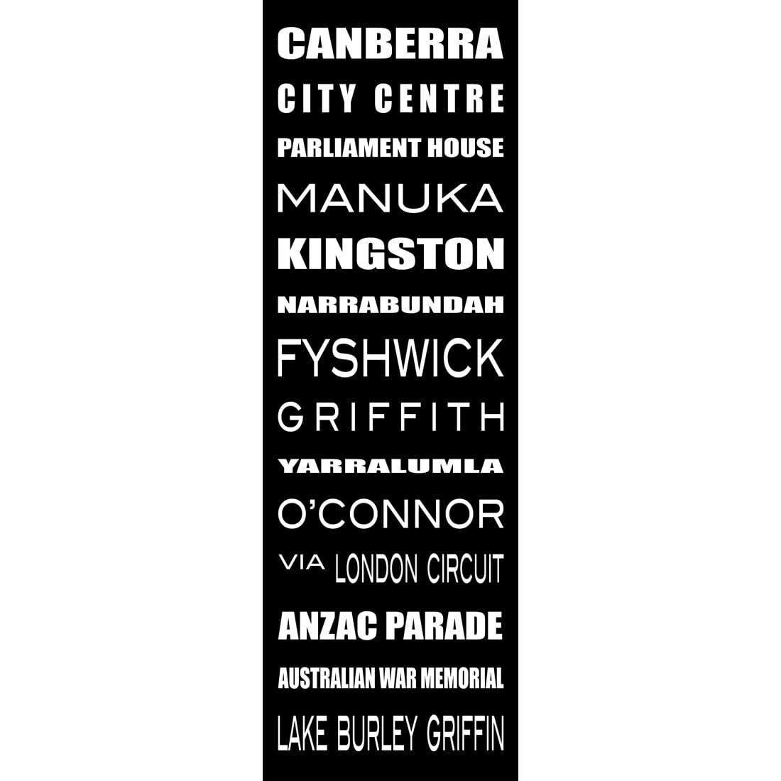 Bus Scroll Canberra Black and White (Long) - wallart-australia - Canvas