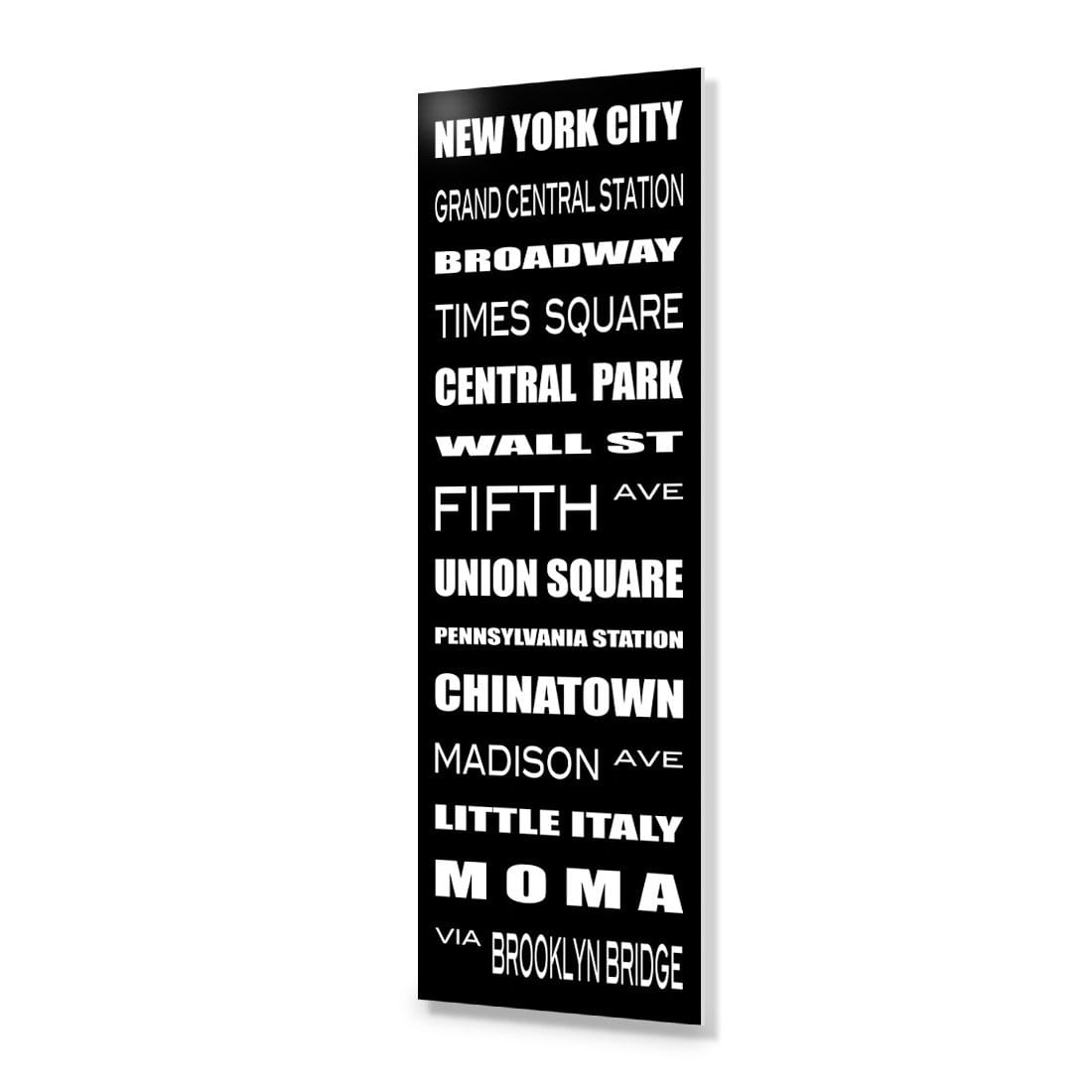 Bus Scroll, New York, Black and White (Long) - wallart-australia - Acrylic Glass No Border