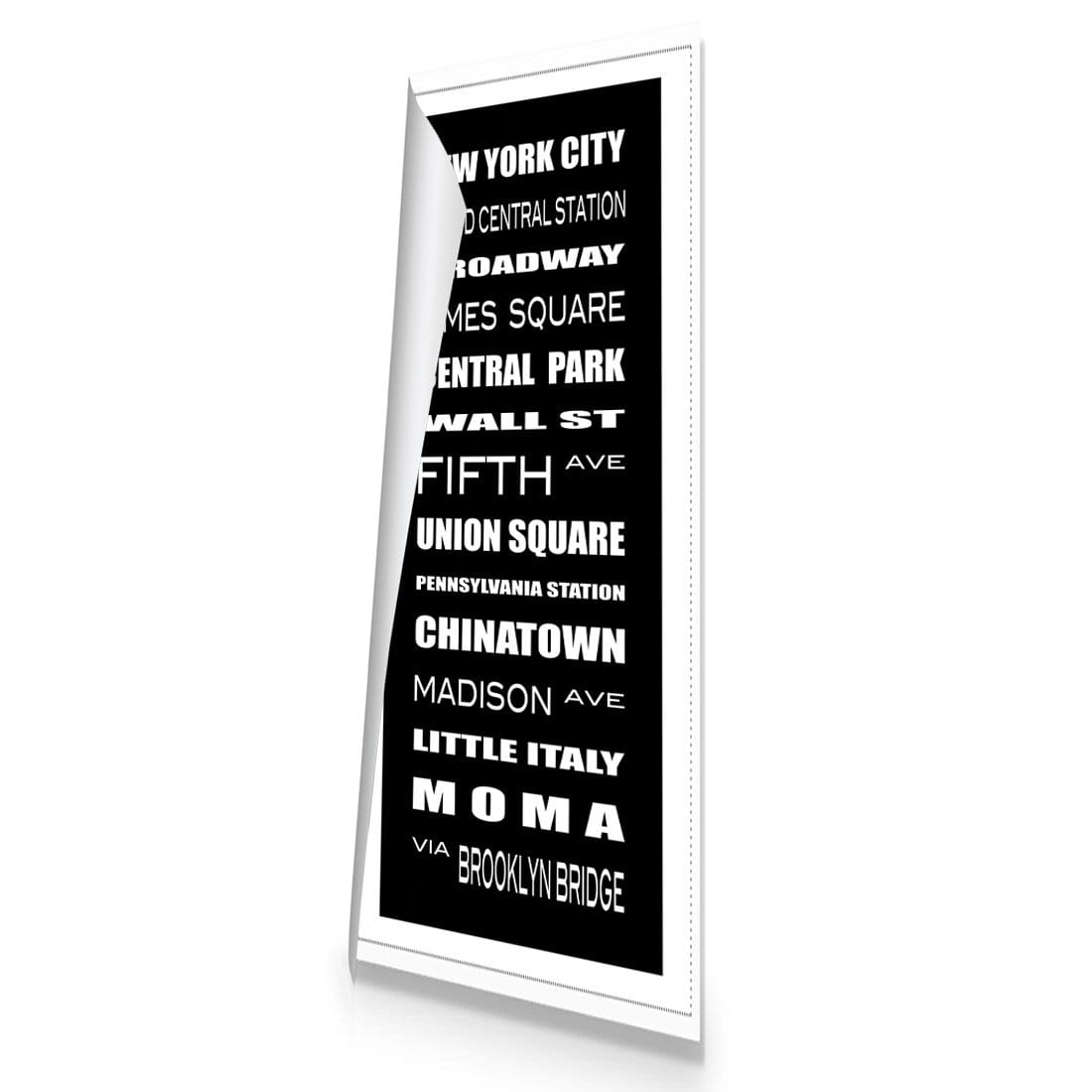 Bus Scroll, New York, Black and White (Long) - wallart-australia - Canvas