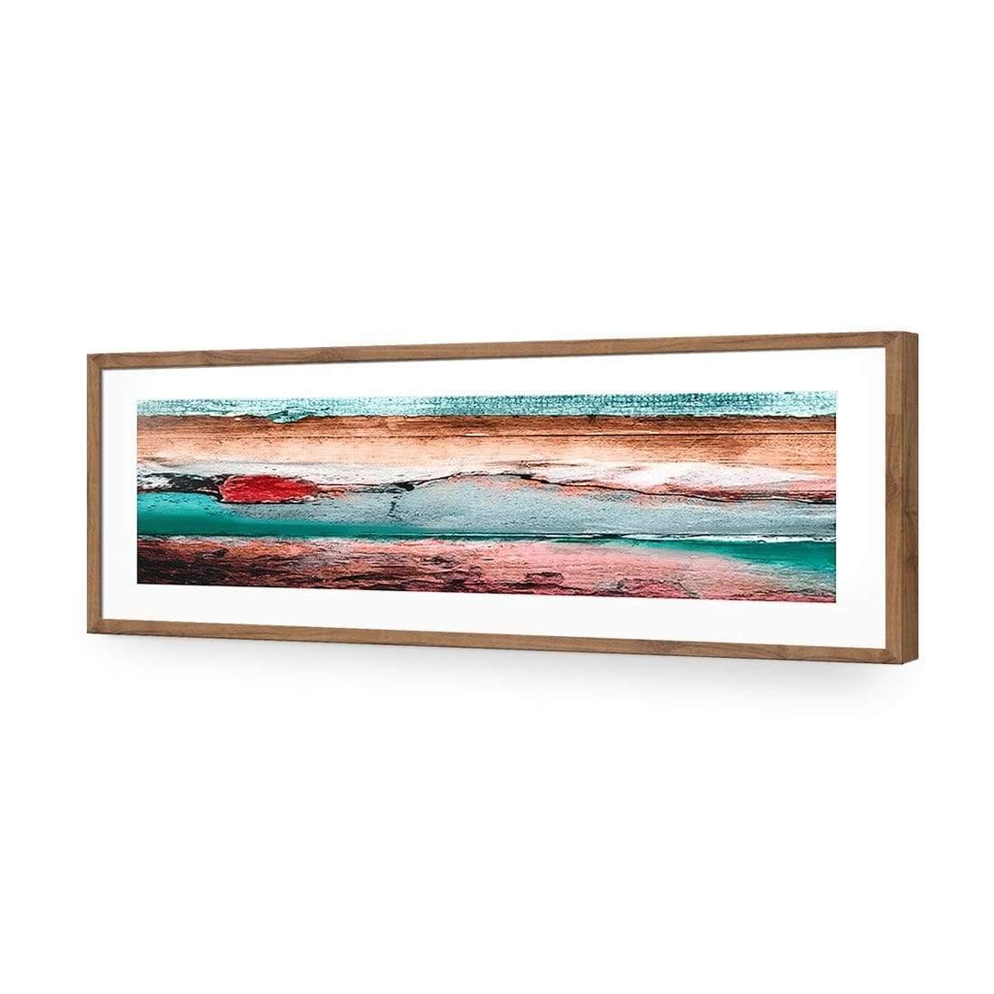 Careless Wood, Teal Brown (long) - wallart-australia - Acrylic Glass With Border