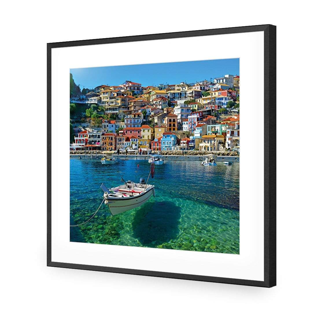 Clear Waters of Greece (square) - wallart-australia - Acrylic Glass With Border