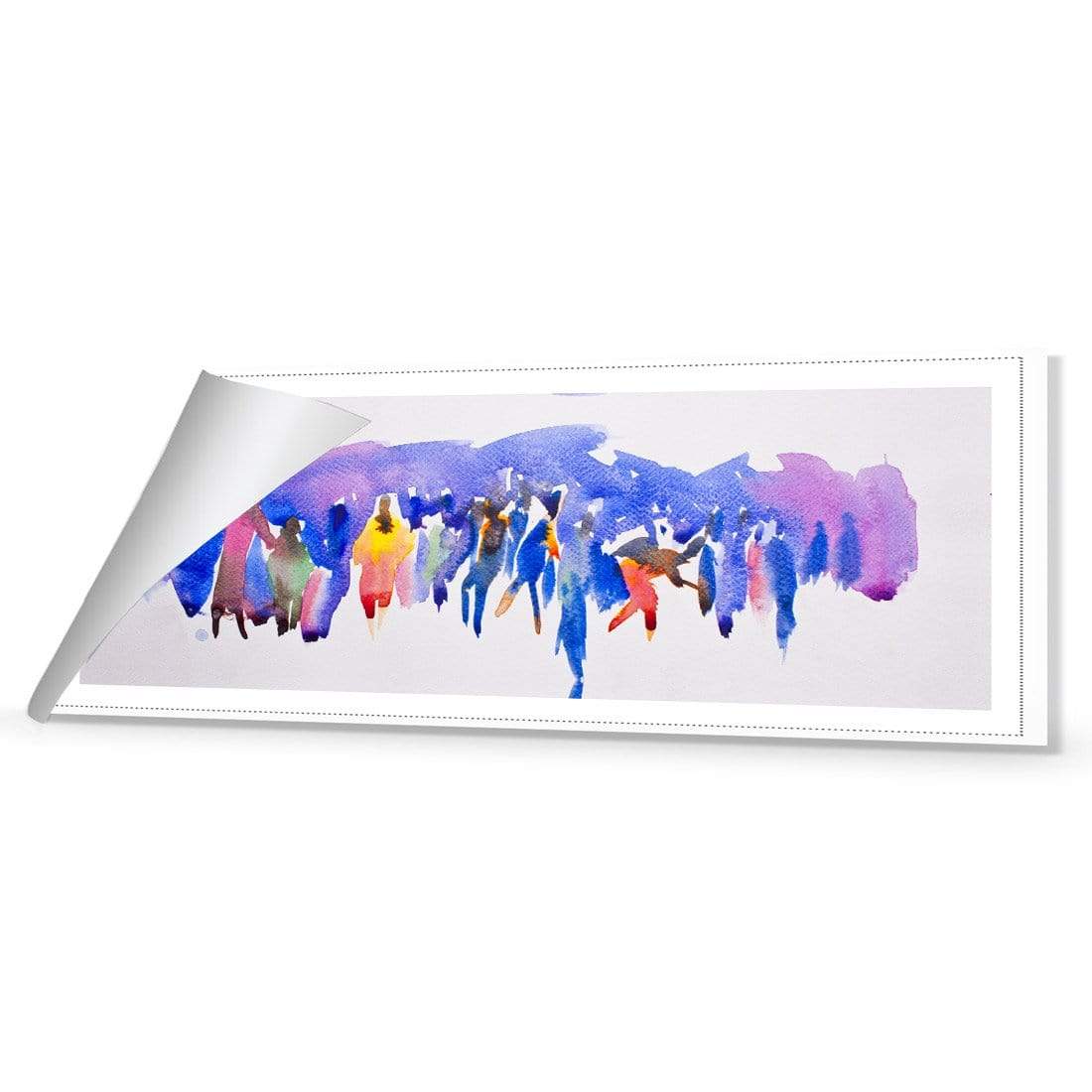 Community Abstract Watercolour (long) - wallart-australia - Canvas