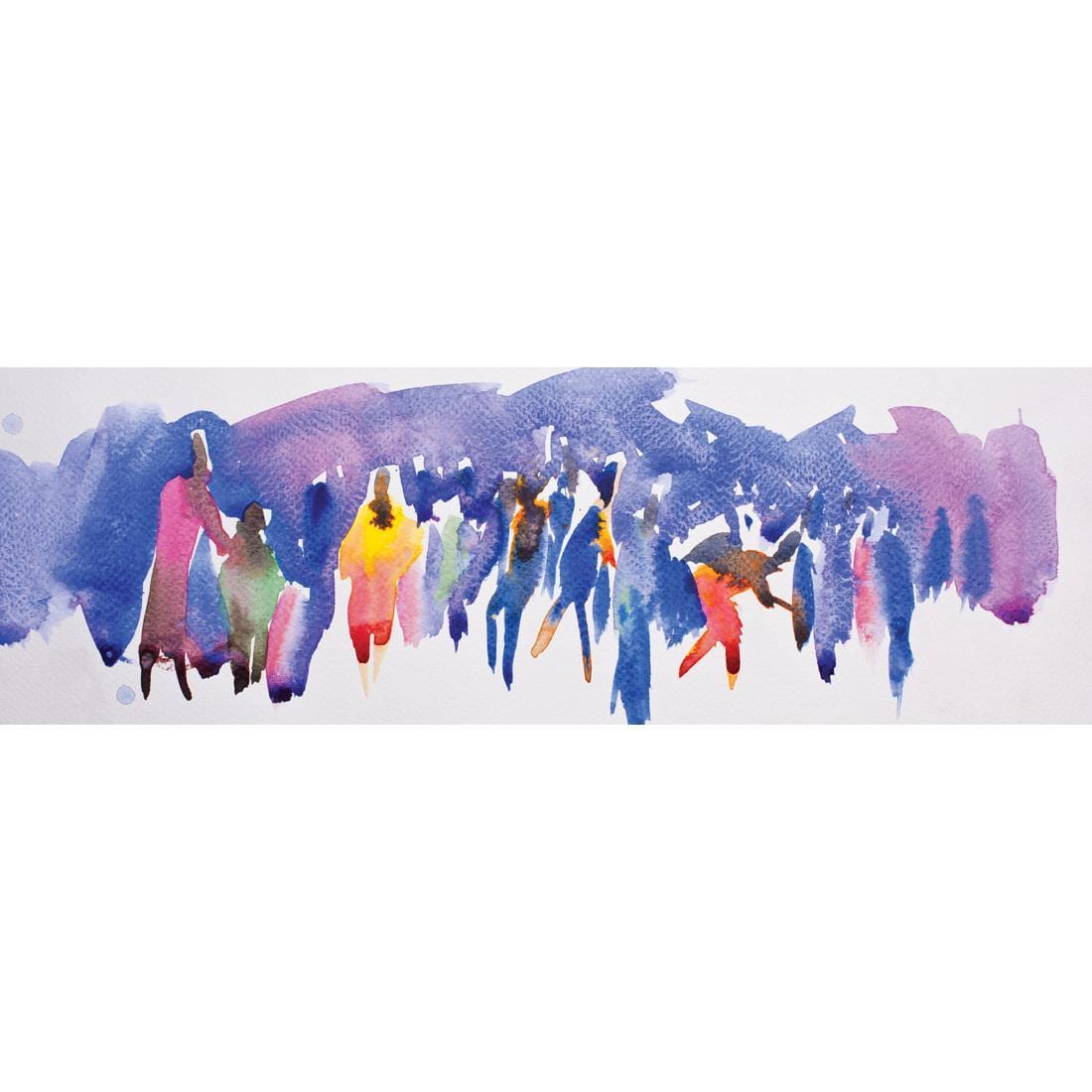 Community Abstract Watercolour (long) - wallart-australia - Canvas