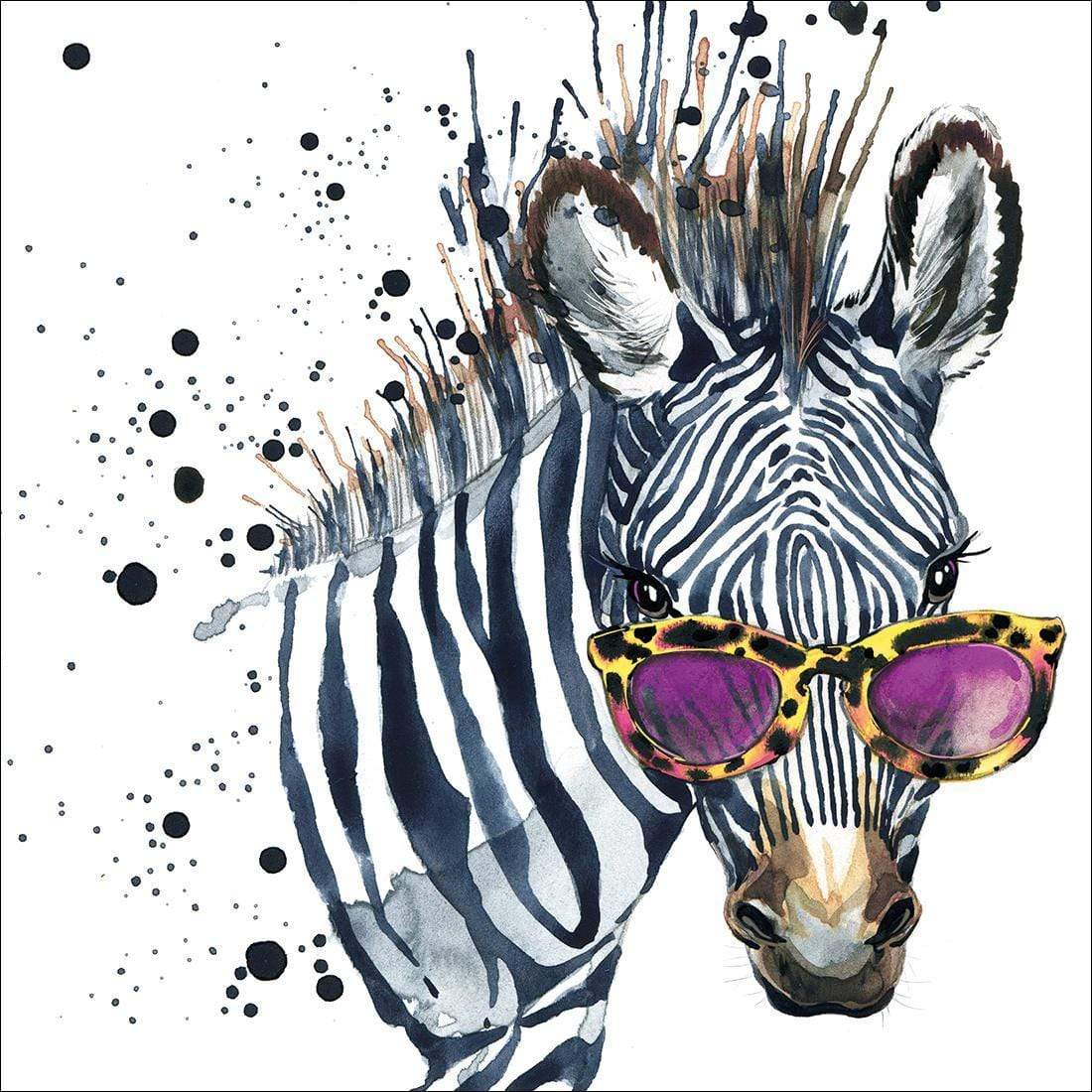 Cool Zebra (square) - wallart-australia - Canvas