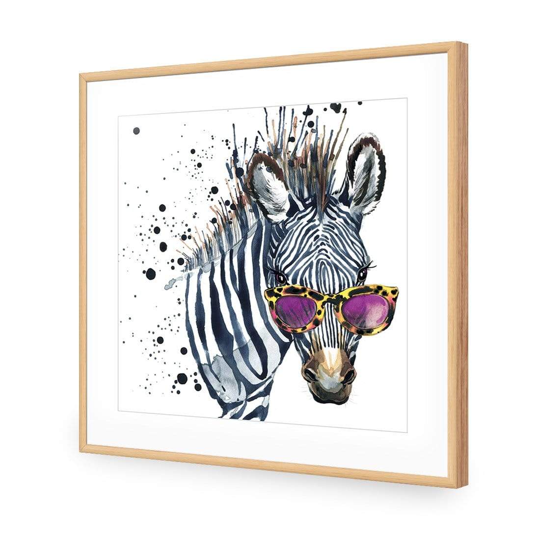 Cool Zebra (square) - wallart-australia - Acrylic Glass With Border