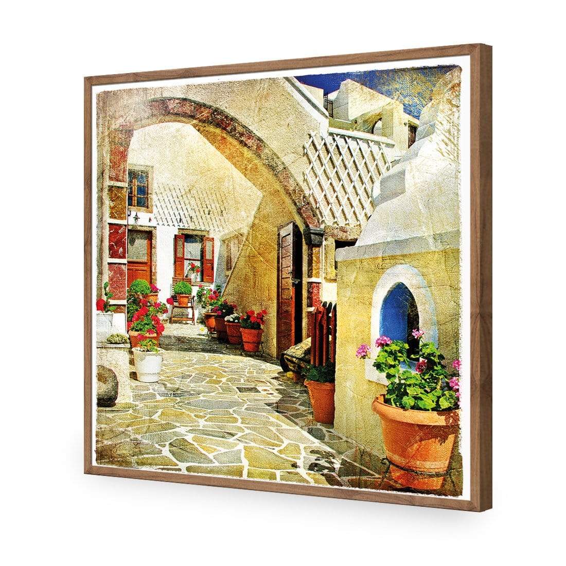 Courtyard of Santorini (square) - wallart-australia - Acrylic Glass No Border