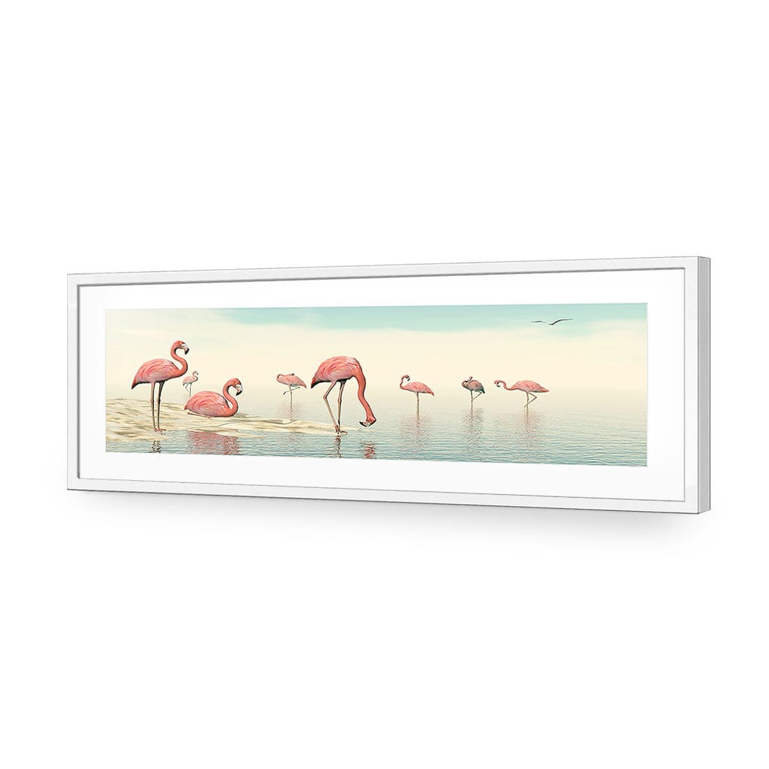 Flamingo Chill (Long) - wallart-australia - Acrylic Glass With Border