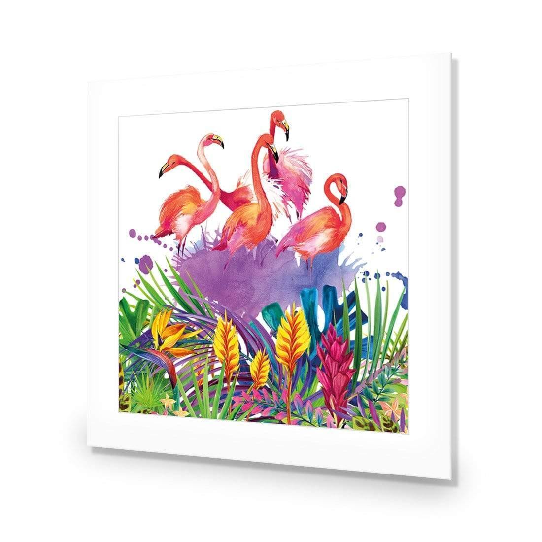 Flamingo Paradise (square) - wallart-australia - Acrylic Glass With Border