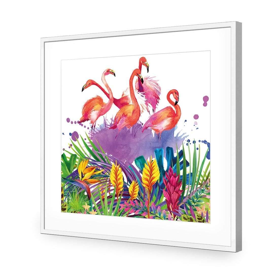 Flamingo Paradise (square) - wallart-australia - Acrylic Glass With Border