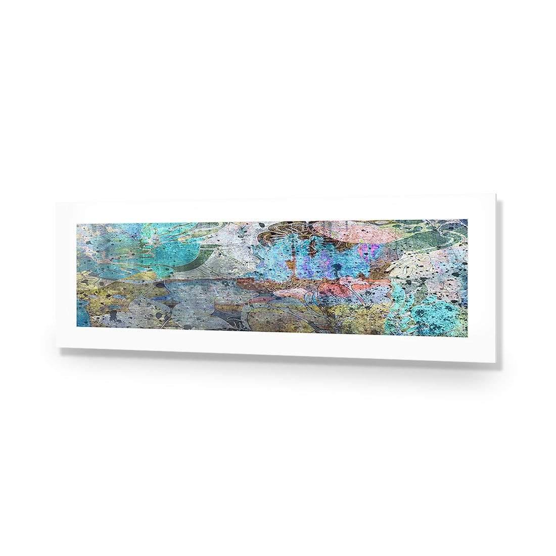 Floral Grunge, Sky Blue (long) - wallart-australia - Acrylic Glass With Border