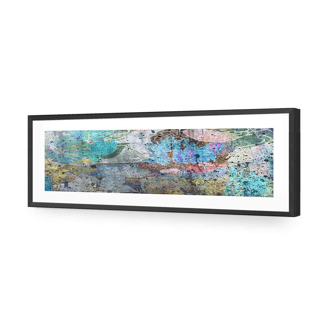 Floral Grunge, Sky Blue (long) - wallart-australia - Acrylic Glass With Border