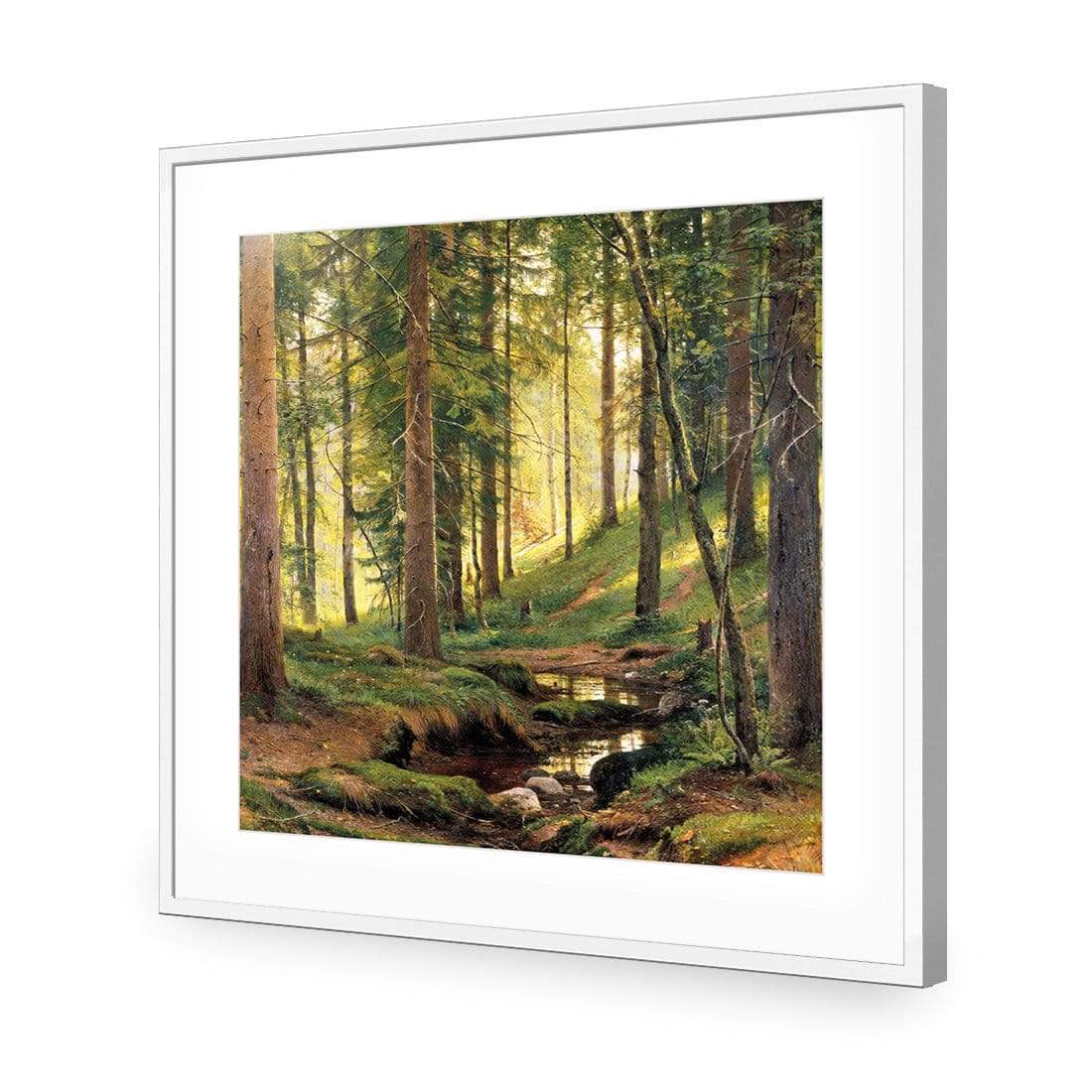 Forest Stream (Square) By Ivan Shishkin - wallart-australia - Acrylic Glass With Border