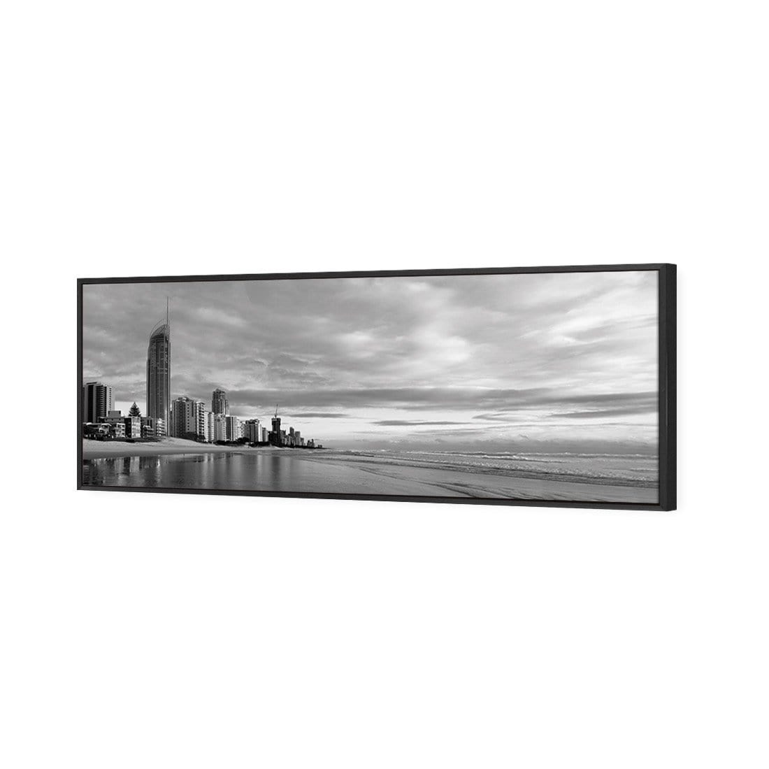 Gold Coast Panoramic, Black and White (long) - wallart-australia - Canvas