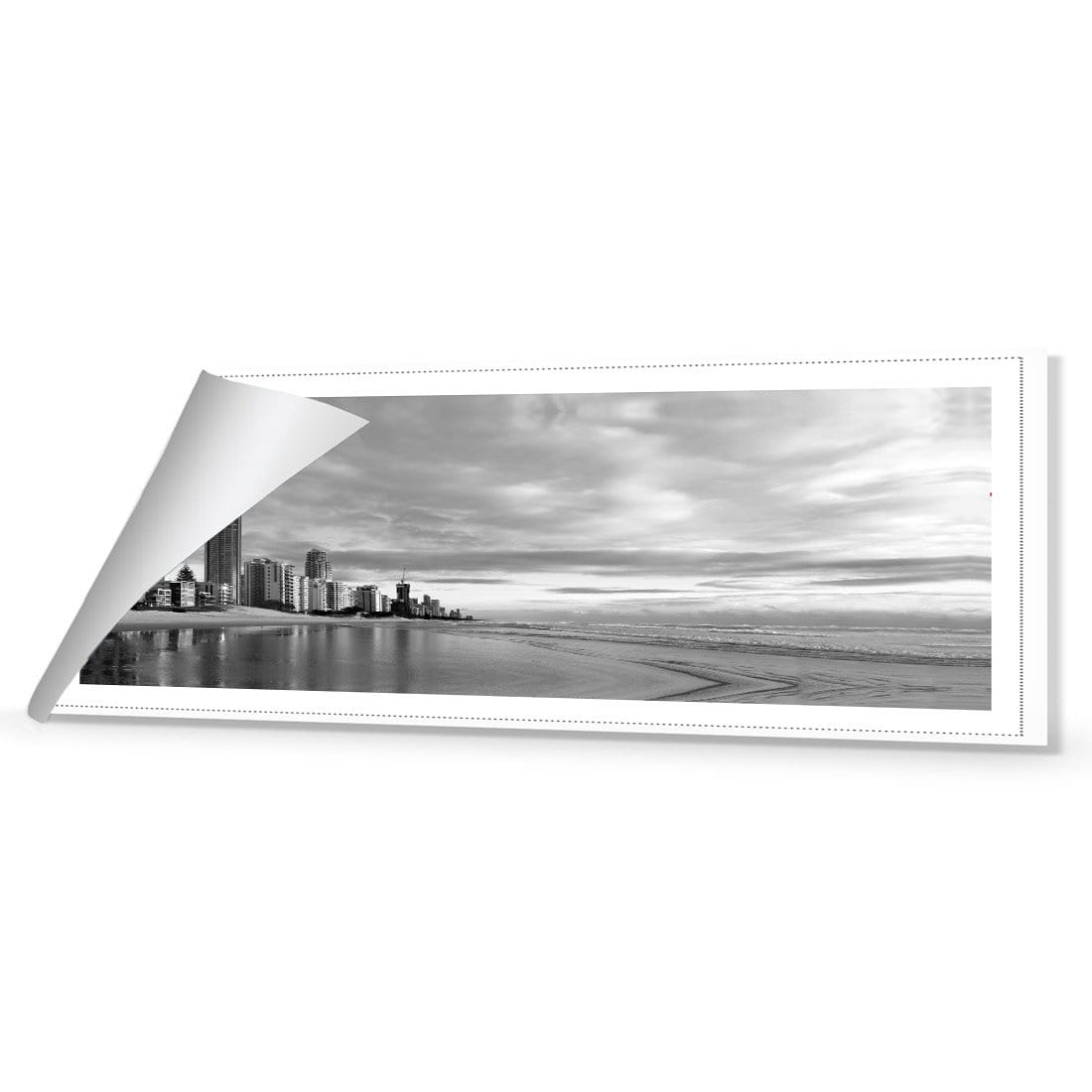 Gold Coast Panoramic, Black and White (long) - wallart-australia - Canvas