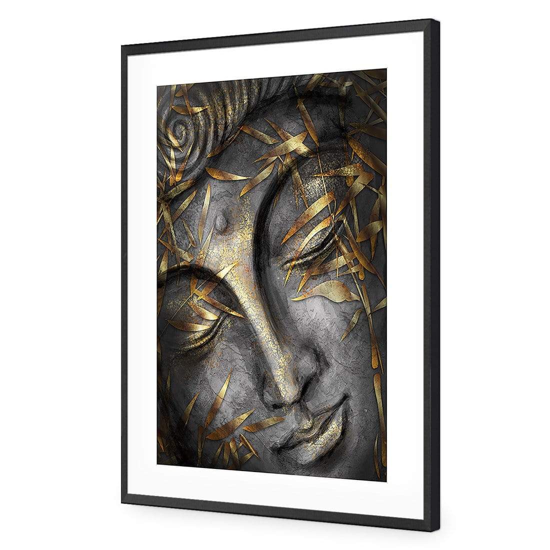 Gold Leafed Buddha 1 - wallart-australia - Acrylic Glass With Border
