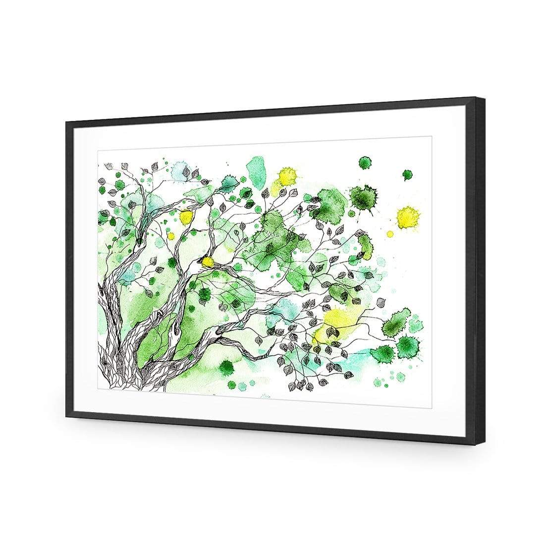 Green Tree Splash - wallart-australia - Acrylic Glass With Border