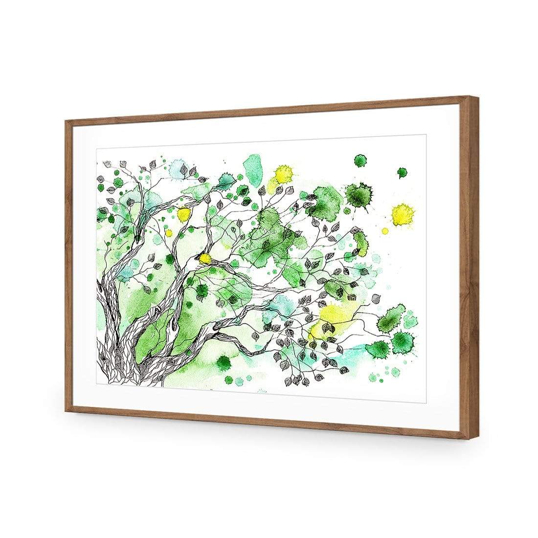 Green Tree Splash - wallart-australia - Acrylic Glass With Border