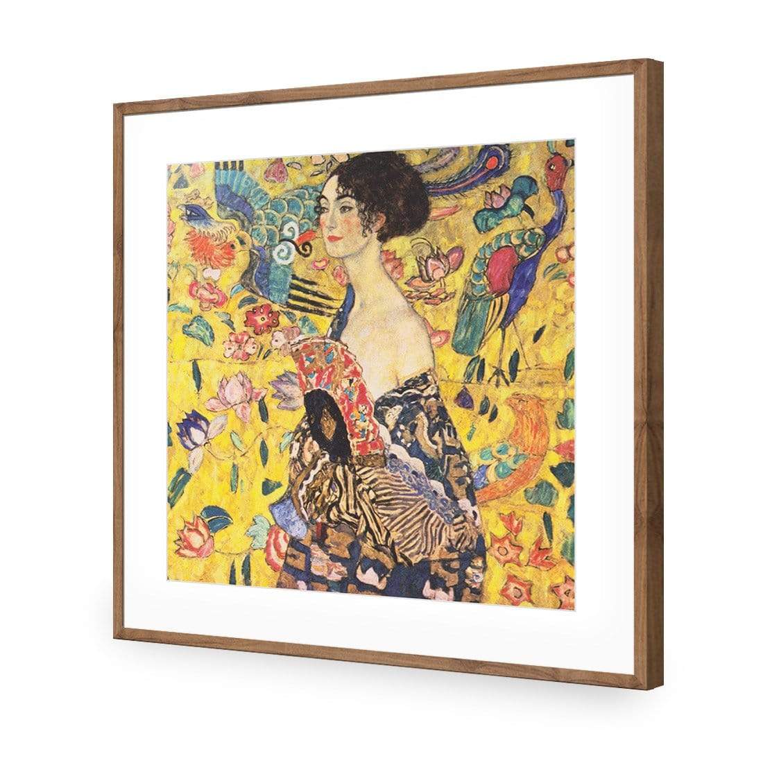 Lady with Fan By Gustav Klimt - wallart-australia - Acrylic Glass With Border