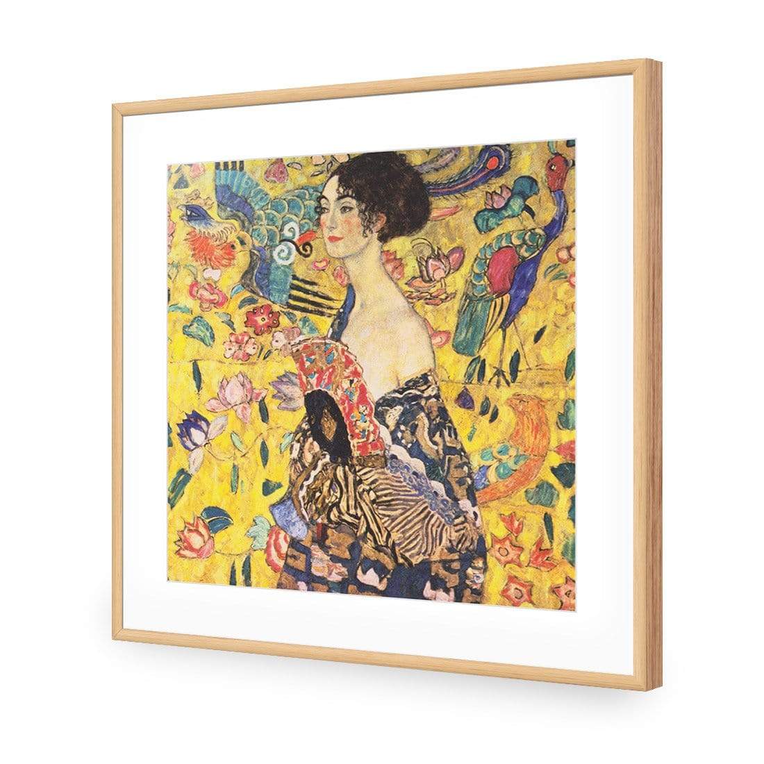 Lady with Fan By Gustav Klimt - wallart-australia - Acrylic Glass With Border