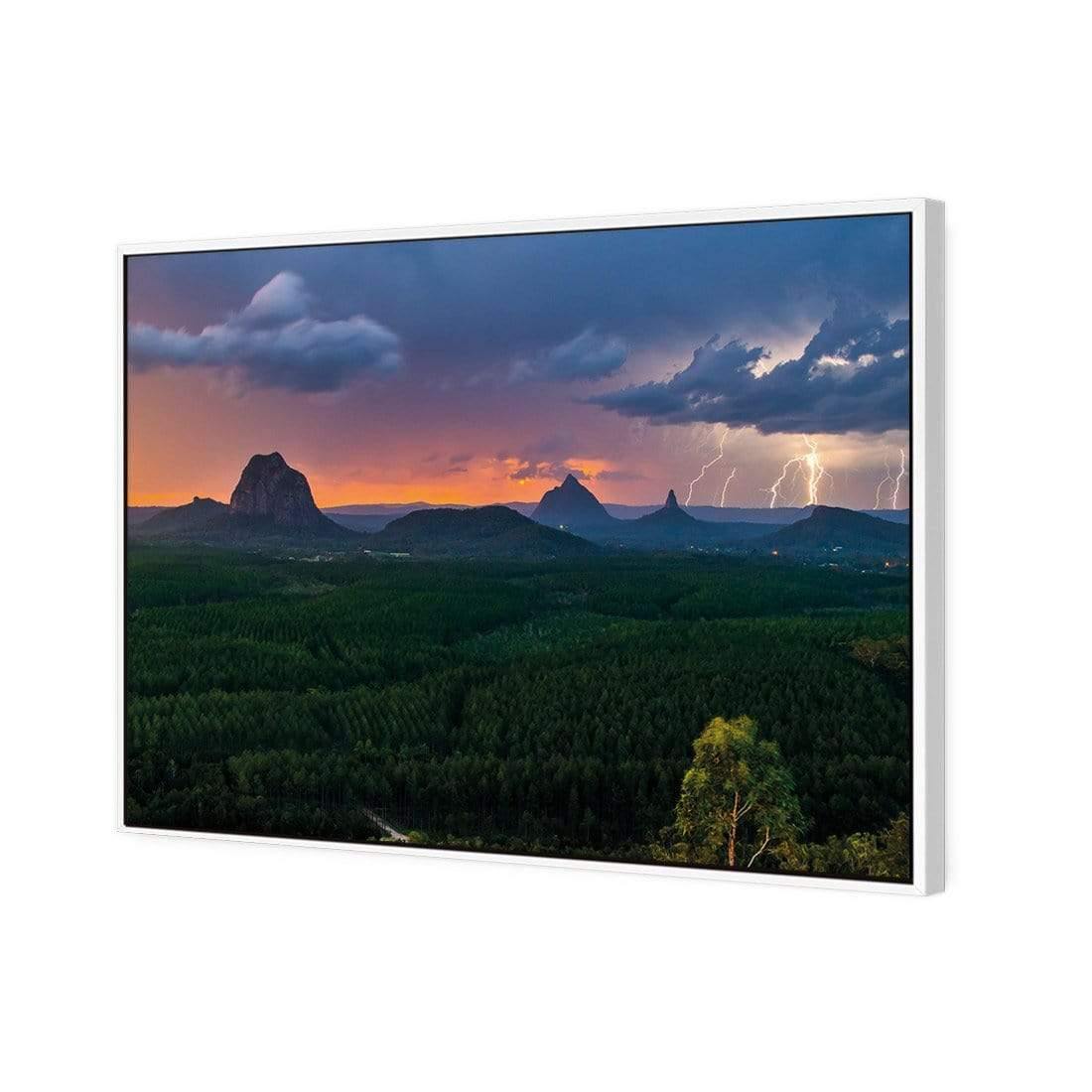 Lightning Over Glasshouse Mountains - wallart-australia - Canvas